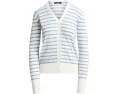 Полосатый хлопковый кардиган с V-образным вырезом от Lauren Ralph Lauren