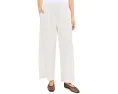 Eileen Fisher Органические хлопковые брюки Pucker Check Ankle Wide Pant Белые