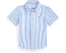 Полосатая рубашка из хлопкового пике для младенцев Polo Ralph Lauren Kids