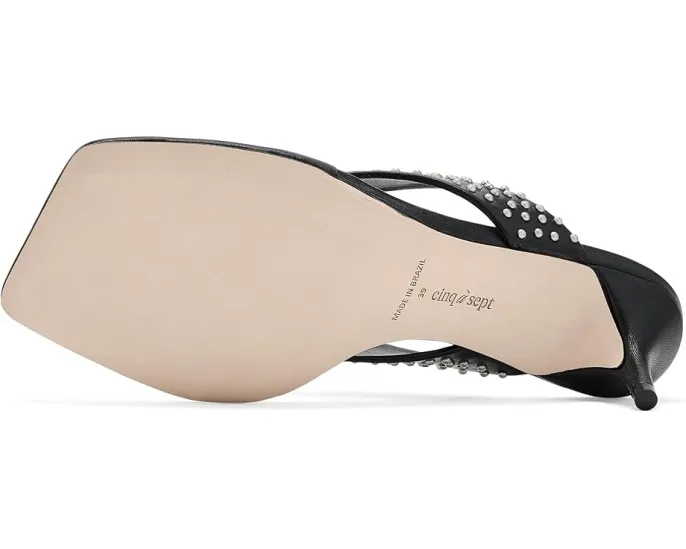 Босоножки Frankie Studded Leather Kitten Heel от Cinq à Sept с металлическими заклепками