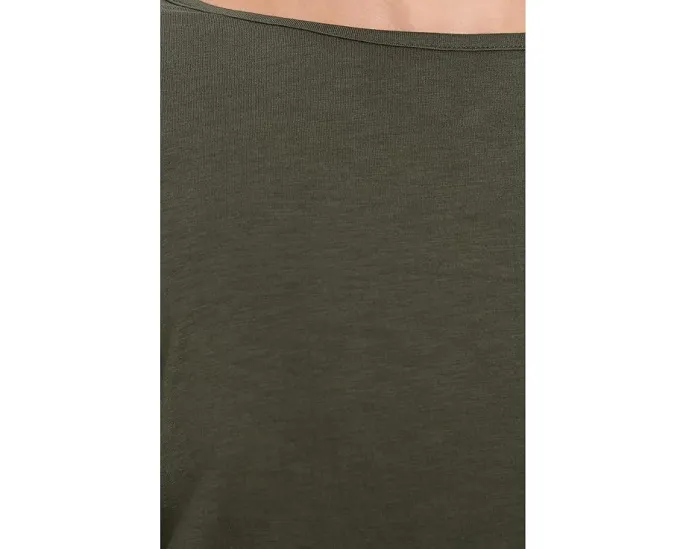 Длинный рукав Madewell Side Ruched Slub с боковыми сборками и прямым подолом