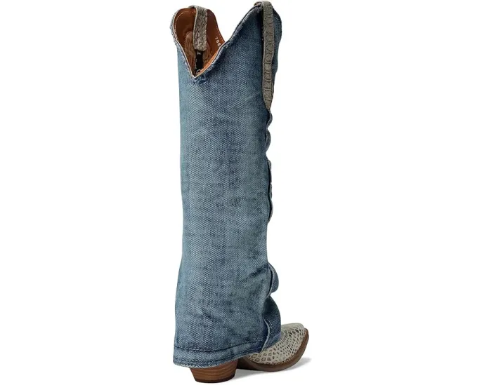 Кожаные ботинки Dingo Shabby Leather Boot с принтом под кожу рептилии