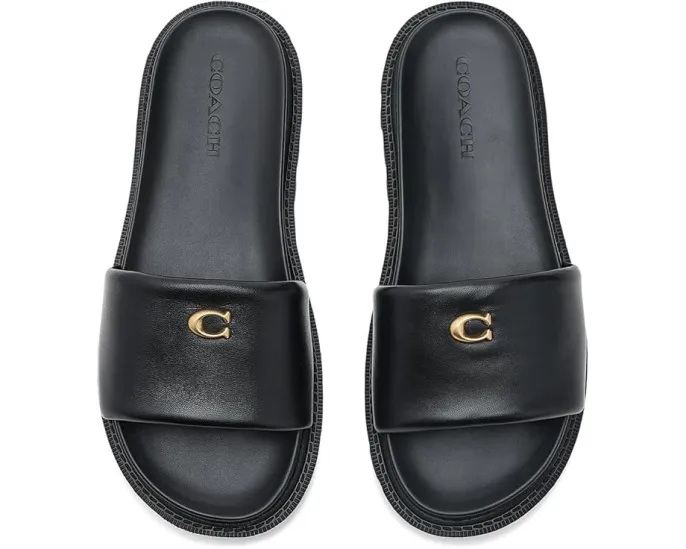 Сандалии Brynn Leather Slide из кожи бренда COACH