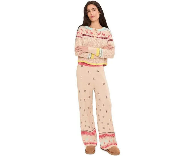 Пижамный комплект Dream Whispers Set с принтом и эластичным поясом