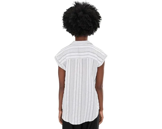 Блуза Vince Camuto с короткими рукавами и отложным воротником в расслабленном стиле