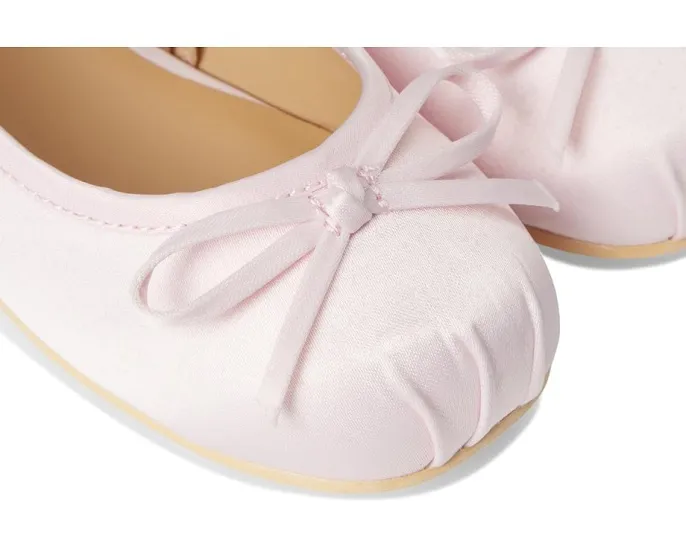 Детские атласные балетки Janie and Jack с бантом и квадратным мысом