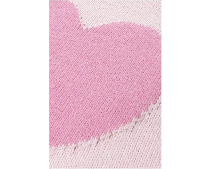 Оверсайз свитер с открытыми плечами и сердцем для детей