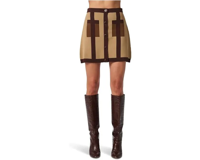 Юбка Trina Turk Artemis с цветными блоками и застежкой на пуговицах