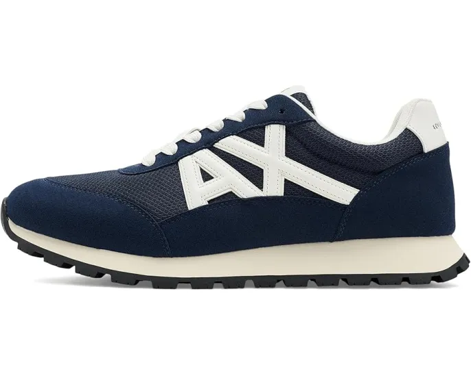 Кроссовки Armani Exchange Drop Sneakers из микрозама и сетки на легкой подошве