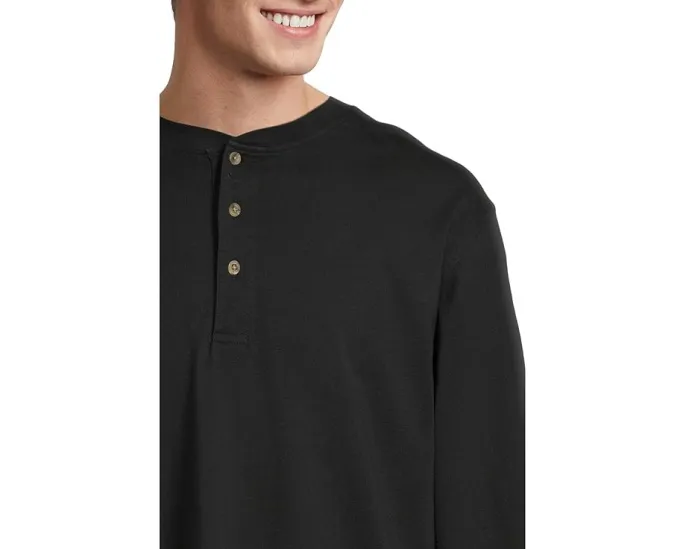 Хенли L.L.Bean Carefree Unshrinkable Tee с длинным рукавом из мягкого хлопка