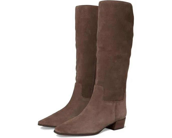 Vince Camuto Ботинки Pavla до колена из кожи с крокодиловым тиснением на устойчивом каблуке