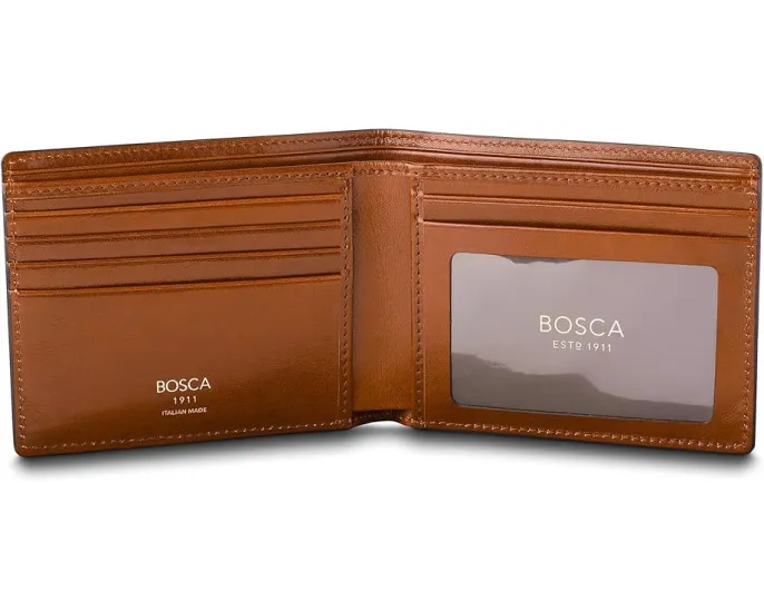 Bosca Roma Italia кожаный кошелек-бифолд с окошком для удостоверения