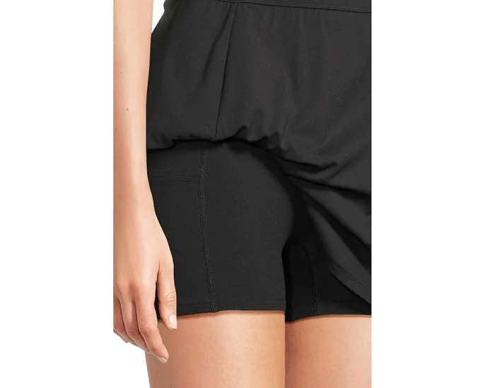 Платье для тренировок Splits59 Martina Rigor с контрастной окантовкой и шортами