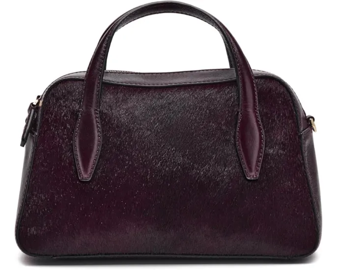 Маленькая сумка Madewell Small Satchel Haircalf из телячьей кожи с двумя ручками
