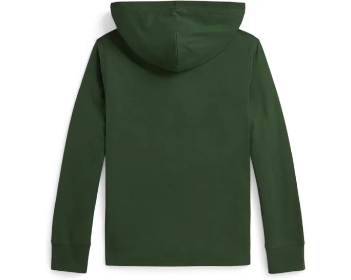 Регби футболка Polo Ralph Lauren Kids с капюшоном и клетчатой отделкой для детей постарше