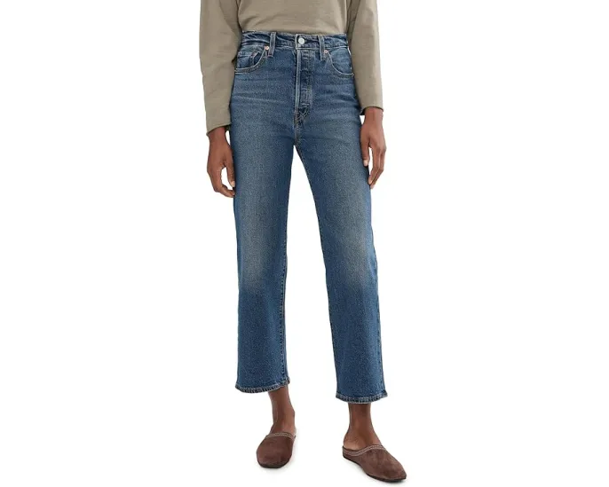 Джинсы Levi's Premium Ribcage Straight Ankle облегченные с высокой посадкой