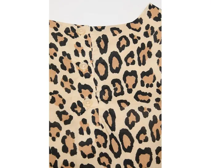 Детская блузка Janie and Jack с леопардовым принтом и кокеткой