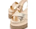 Босоножки Hilda Rope High Schutz на высокой платформе из металлизированной кожи и рафии