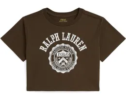 Детская боксовая футболка Polo Ralph Lauren Kids из хлопкового джерси с гербом