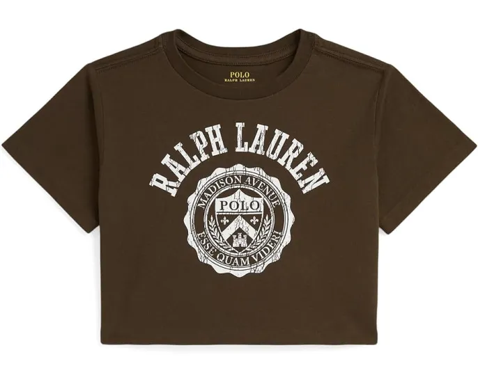 Детская боксовая футболка Polo Ralph Lauren Kids из хлопкового джерси с гербом