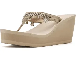 Сандалии GUESS Sutton с клиновидным каблуком и декоративными цепочками