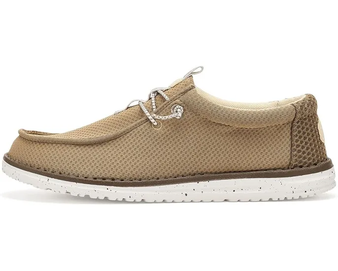Кроссовки Wally Mesh Neutrals от Hey Dude текстильные с удобной шнуровкой