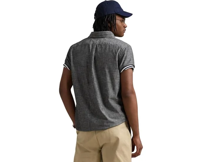 Рубашка Polo Ralph Lauren Classic Fit Chambray с коротким рукавом и поношенным видом