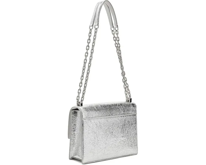 Сумка через плечо Kate Spade New York из мятой металлической кожи с цепочкой и верхней ручкой