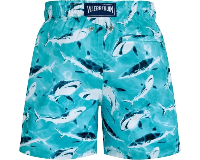 Детские плавки Vilebrequin Kids Requins Jihin с принтом акул и карманами