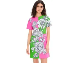 Платье Lilly Pulitzer Siera с круглым вырезом и коротким рукавом на молнии
