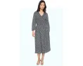 Платье миди Smocked с V-образным вырезом и длинным рукавом Madewell