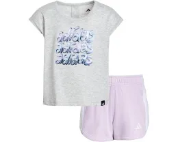 Детский комплект adidas Kids: футболка со складкой сзади и сетчатые шорты