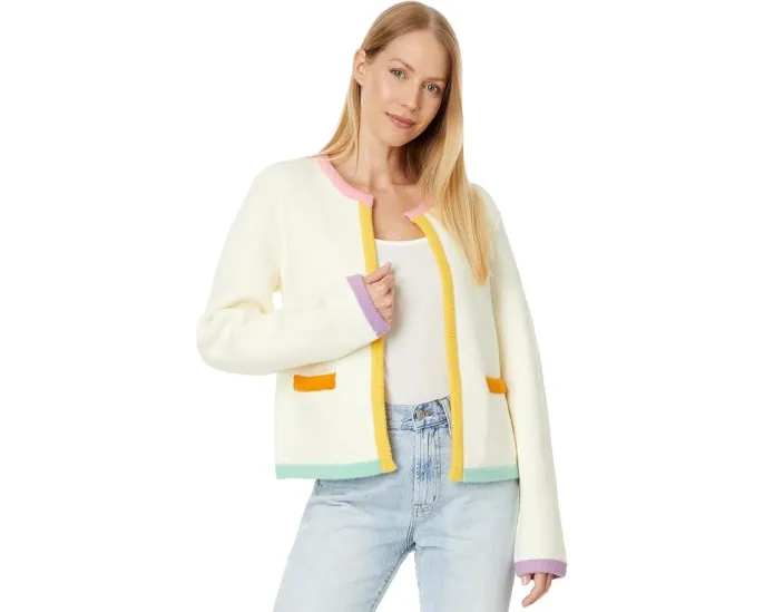 Кардиган свитер Color Block от English Factory оверсайз