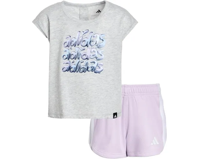 Детский комплект adidas Kids: футболка со складкой сзади и сетчатые шорты