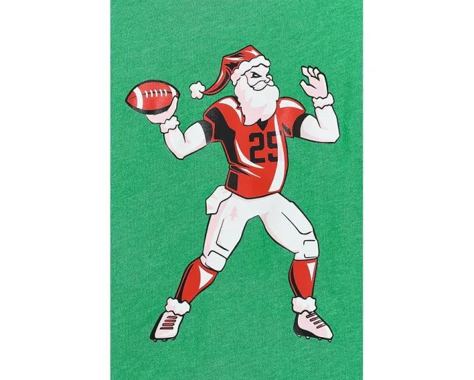 Футболка ChalkTalk SPORTS Football Touchdown Santa с коротким рукавом