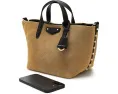 Сумка тоут Rebecca Minkoff Riley SM из соломки на цепочке