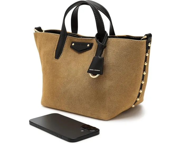 Сумка тоут Rebecca Minkoff Riley SM из соломки на цепочке