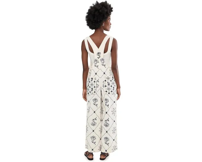 Free People Комбинезон Rising Sun с уникальной вышивкой на жестком дениме