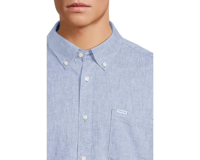 Рубашка Barbour Nelson Tailored из смеси льна и хлопка с нагрудным карманом