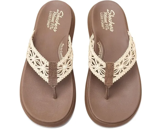 Сандалии SKECHERS Asana Luxe Ocean Breeze 2 с ажурным верхом и просторной посадкой Relaxed Fit