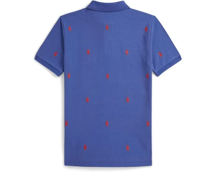 Поло Polo Ralph Lauren Kids из хлопковой сетки с вышитым пони