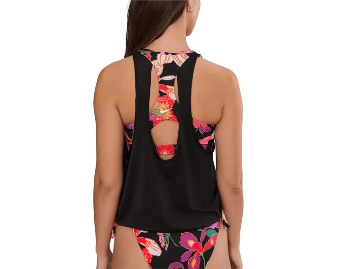 Танкини Nike Hot House Floral Layered с вырезом лодочкой и встроенным бюстгальтером