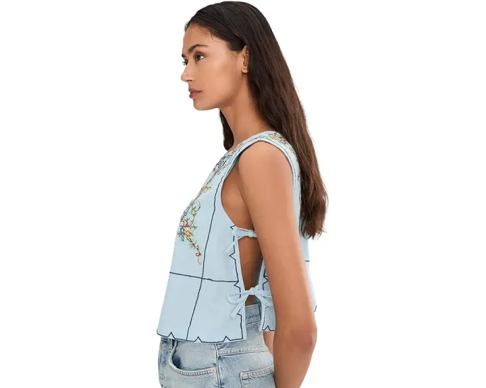 Кроп-топ Free People Garden Wall с вышивкой и открытыми боками