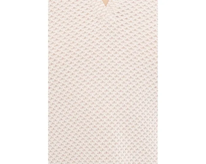 Поло NIC+ZOE Petite с рельефной резинкой и воротником V-образного выреза