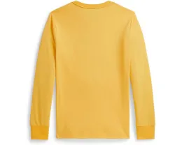 Хлопковая футболка Polo Ralph Lauren Kids с длинным рукавом и медвежонком для детей постарше