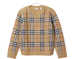 Свитер Burberry Kids Patrick Check из шерсти с клетчатым узором