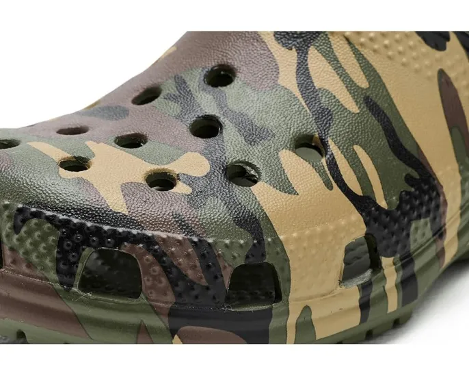 Кроксы Crocs Kids Classic Camo с камуфляжным принтом и регулируемым ремешком