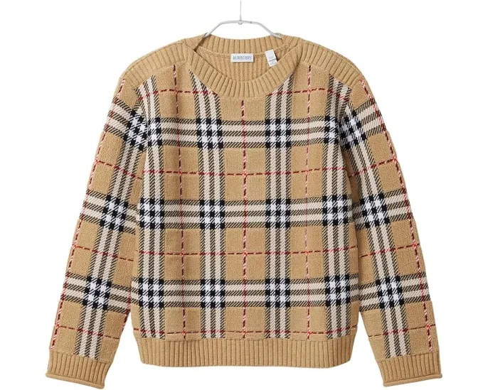 Свитер Burberry Kids Patrick Check из шерсти с клетчатым узором