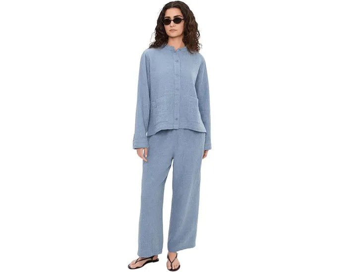 Куртка Eileen Fisher с воротником стойкой из двойного органического хлопка
