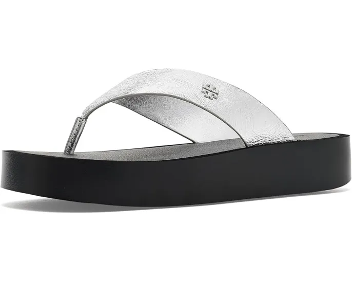 Кожаные шлепанцы Leather Platform Flip Flop от Tory Burch на платформе